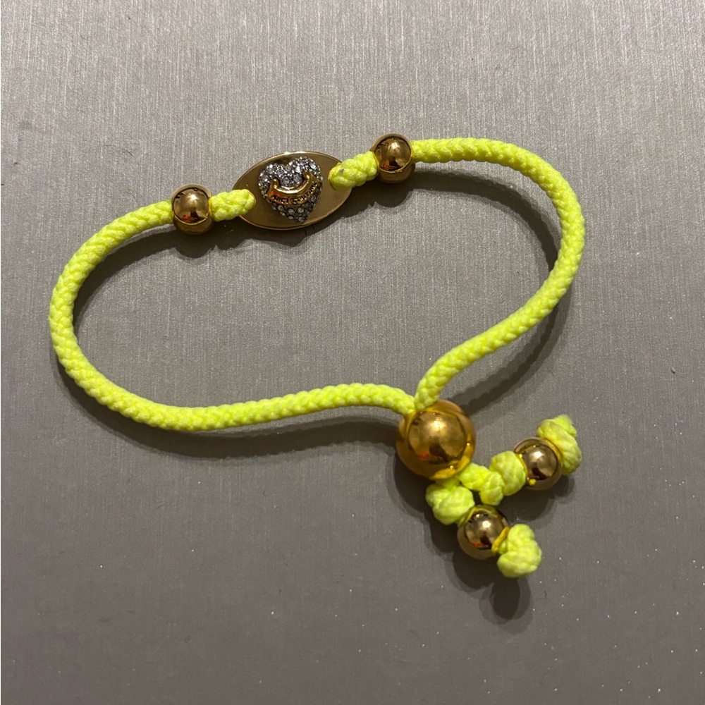Juicy Couture Neon Yellow Bracelet with Gold Heart